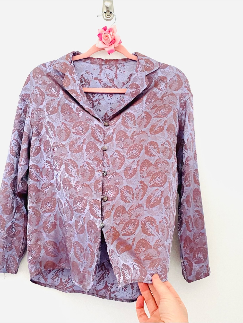 💕Pretty Purple Metallic Feather Print Camisole Top 
SZ XS